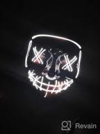img 1 attached to Get Your Party Started With AnanBros Scary LED Halloween Mask - Perfect For Masquerade, Cosplay And More! Shop Now For Men, Women And Kids review by Cody Clark