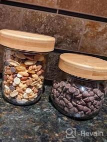 img 5 attached to CNVOILA 4 Bamboo Regular Mouth Mason Jar Lids 🏺 - Premium Screw Top Lids for Storage and Canning Jars