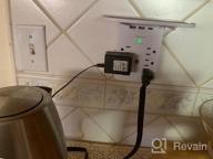 img 1 attached to Expand Your Power With The Wall Outlet Extender - Surge Protector Featuring 6 AC Outlets, Shelf, 2 USB And USB C Charging Ports - Black review by Maurice Vianes