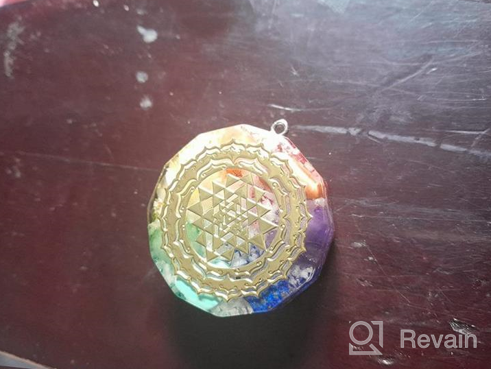 img 1 attached to 🌌 Sacred Geometry Orgonite Necklace with Luminous Sri Yantra Pendant - Enhance Chakra Energy and Meditation Experience with this Exquisite Meditation Jewelry review by Chris Martin