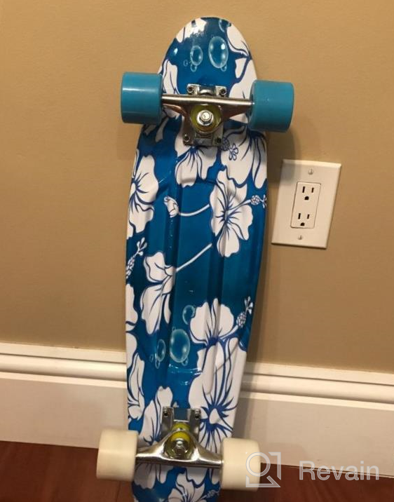 img 1 attached to Master The Streets With A 27-Inch Vintage Skateboard: Versatile Shortboard For Beginners And Pros With Customizable Wheels review by Brandon Teitel
