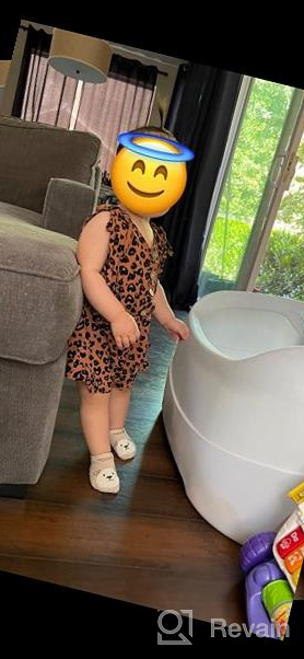 img 1 attached to 👧 Adorable Toddler Girls Off Shoulder Ruffle Romper: Belted, Sleeveless & Leopard Print Wide Leg Shorts Jumpsuit review by Julio Fernandez