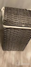 img 5 attached to 90L Laundry Hamper W/ 2 Removable Liners & Mesh Bags - Handwoven Synthetic Rattan, Grey
