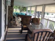 img 1 attached to Custom Light Blue Outdoor Waterproof Blackout Roller Shades - Perfect For Porch, Gazebo, Patio & More! review by Steven Doty