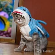 img 1 attached to Mogoko Funny Dog Cat Shark Costumes, Pet Halloween Christmas Cosplay Dress, Adorable Blue Shark Pet Costume,Animal Fleece Hoodie Warm Outfits Clothes (L Size) review by Tania Mendoza