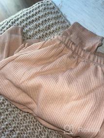 img 7 attached to Уютно стильно с женскими вафельными комплектами LingSwallow - пижамный комплект с длинными рукавами и шортами!