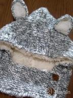 img 1 attached to Adorable Knitted Hooded Hat And Scarf Set For Winter Babies And Toddlers, With Earflaps And Pom-Pom, Suitable For Boys And Girls review by Garrett Flores
