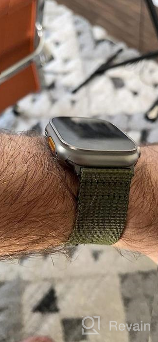 img 1 attached to Extra Large Olive Nylon Replacement Watch Band By CARTERJETT - Compatible With Apple Watch Series 8/7/6/5/4/3/2/1 & SE - 45Mm/44Mm/42Mm XXL Army Green Sport Strap review by Devon Dober
