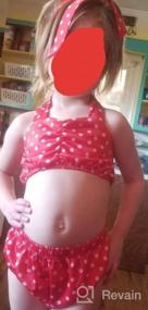 img 6 attached to Adorable Polka Dot Baby Girl Bikini Swimsuit Set W/ Headband - Toddler Halter Swimwear