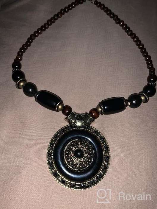 img 1 attached to Ethnadore Vintage Indian Oxidized Beaded Pendant Necklace – Statement Jewelry review by Jackie Rodriguez