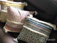 картинка 1 прикреплена к отзыву 18X18 Inch Yellow Tufted Decorative Throw Pillow Cover With Tassel - Moroccan Style Boho Tribal Cushion For Couch Sofa от Aaron Richardson