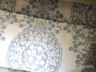 img 1 attached to Dusty Blue Floral Damask Medallion Pattern Valance Single Rod Pocket 52 Inch By 18 Inch Plus 2 Inch Header - DriftAway Samantha review by Draek Villareal