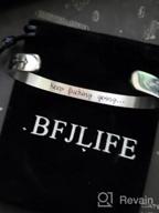 img 1 attached to Fashionalife Engraved Women's Bangle Bracelets: Motivational Stainless Steel Jewelry for Girls review by Doug Ellingson