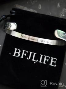 img 6 attached to Fashionalife Engraved Women's Bangle Bracelets: Motivational Stainless Steel Jewelry for Girls