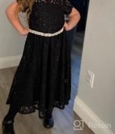 img 1 attached to 👗 Bow Dream Bling Lace Flower Girl Dress with Sequins - Ideal for Bridesmaid, Party, and Formal Events review by Barb Franz