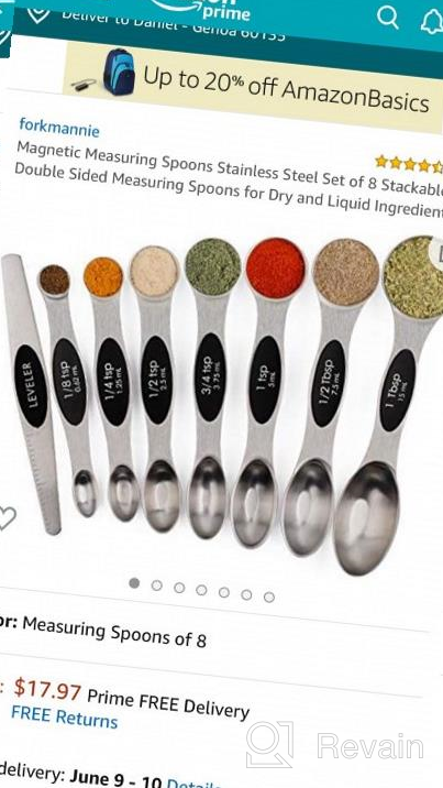 img 1 attached to Stainless Steel Double Sided Measuring Spoons Set - Teaspoon And Tablespoon For Dry & Liquid Ingredients review by Ken Martinez