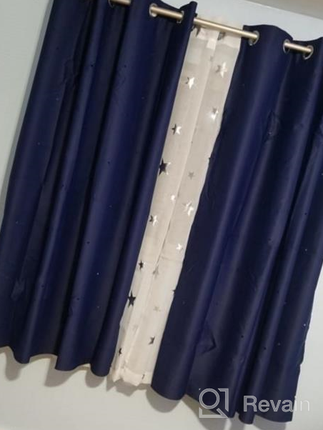 img 1 attached to Kotile Sheer Door Curtain Panels With Gold Foil Star Pattern - Perfect For Nursery Or Kid'S Bedroom (2 Panels, 52X63 Inches) review by Daniel Evans
