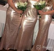 img 1 attached to Glittery Rose Gold Sequins Prom Bridesmaid Dress: Women'S Long Evening Gown For Formal Events By MisShow review by Daryle Grove