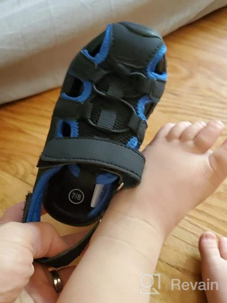 img 1 attached to Skysole Boy’s Athletic Fisherman Sandals: Closed-Toe Mesh, Adjustable Strap, Kid’s Shoes - Ultimate Comfort and Support! review by Rahman Lassiter