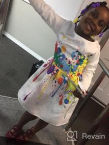 img 7 attached to Creative Colorful Paint Splatter Dress for Girls - Long Sleeve Rainbow Party Dresses by 21KIDS