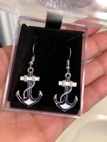 img 3 attached to ⚓ DianaL Boutique: Stunning Silvertone Nautical Anchor Earrings in Gift-Boxed Enamel – Stand Out with Fashionable Jewelry!