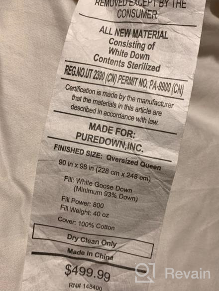 img 1 attached to Experience Ultimate Comfort With Puredown® Goose Down Comforter - Full/Queen Size, 800 Fill Power, 100% Cotton, Winter Oversized Duvet Insert, 700 Thread Count, Pinch Pleat Extra Warmth review by Braden Bowers