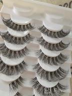 img 1 attached to Veleasha Clear Band Russian Strip Lashes - D Curl Lash Extensions Look, 10 Pairs Pack (DT01) review by Raquel Peterson