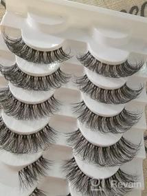 img 8 attached to Veleasha Clear Band Russian Strip Lashes - D Curl Lash Extensions Look, 10 Pairs Pack (DT01)