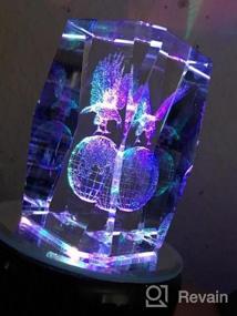 img 5 attached to Mesmerizing Amlong Crystal 4 Inch LED Light Rotating Display Base With Adaptor In Sleek Black Design