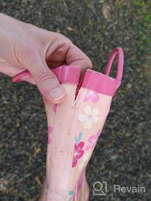 img 5 attached to Водонепроницаемая резиновая обувь и ботинки с набитыми ручками для мальчиков от KomForme.