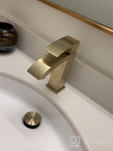 img 1 attached to 🚰 Matte Black Brass Waterfall Bathroom Sink Faucet with Single Handle, Square Vanity Design, Escutcheon, and Pop Up Drain Assembly – TRUSTMI review by Kenneth Broszko