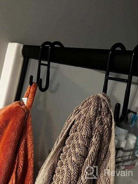 img 1 attached to Upgrade Your Shower With Simtive'S Gold Shower Door Hooks: 2-Pack For Towels, Squeegee & More! review by Matthew Bell