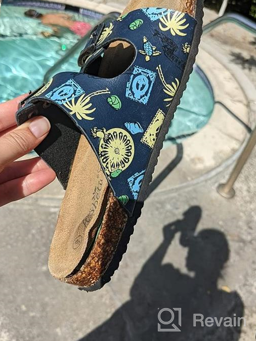 img 1 attached to 👦 AOBETU Unisex Child Slide Sandals: Comfortable Footbed Boys' Shoes for Beach and Everyday Wear review by Chad Jeffries