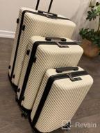 img 1 attached to Coolife Luggage 3 Piece Sets PC+ABS Spinner Suitcase Carry On Fashion (White, One_Size) review by Becky Williams