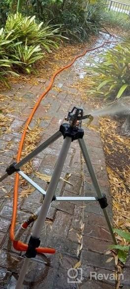 img 1 attached to 🌻 STYDDI Heavy-Duty Impact Sprinkler on Tripod Base | Metal Pulsating Tripod Sprinkler for Large Garden, Lawn, and Yard | Tower Sprinkler with Adjustable Coverage & Height | Extends Up to 50-Inch review by Philip Wagner