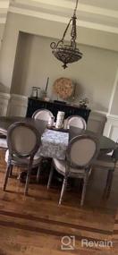 img 6 attached to Стулья для столовой из бежевой ткани с французским состаренным тафтингом и прямоугольной спинкой из ротанга, набор из 2 предметов - Kmax Farmhouse Bedroom Kitchen
