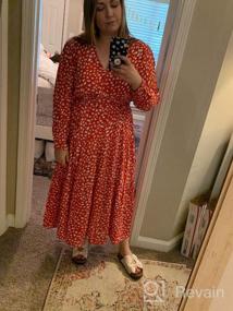 img 5 attached to Women'S Long Sleeves Polka Dot V Neck Midi Dress - Fall Cotton Casual Flowy