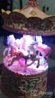 img 1 attached to Carousel Music Box Gift Wife- 3 Horse With LED Musical Box Castle In The Sky Best Christmas Valentine'S Day Birthday Gifts For Women, Girls, Girlfriends, Kids Artware Anniversary Present (Pink) review by Jennifer Whalen
