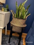 картинка 1 прикреплена к отзыву Small Seagrass Belly Basket By BlueMake - Perfect For Storage, Plant Pot, Laundry, Picnic & Grocery! от Shakim Yates