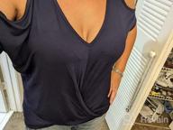 img 1 attached to Stay Stylish And Cool This Summer With LEIYEE'S Womens Cold Shoulder Short Sleeve Tops review by Shah Bell