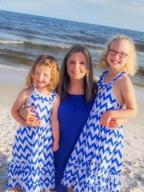 img 1 attached to 👗 Boho Dress Skirt for Kids Girls: Backless Maxi Sundress with Wave Stripe Design review by Greg Quinit