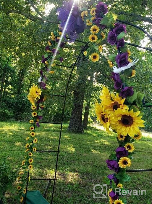 img 1 attached to White Metal Wedding Arch With Climbing Plants Decoration, Perfect For Garden Bridal Parties - Adorox 7.5Ft Arbor Set review by Emanuel Frison