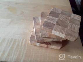 img 7 attached to Set Of 4 Natural Wood Coasters - Made In Europe From Oak And Ash End Grain - 4 Inch Wooden Coasters Set