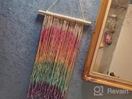 img 1 attached to Handmade Rainbow Macrame Wall Hanging - 16” W X 30” L Bohemian Home Décor For Bedroom, Living Room & Apartment review by Leslie Villanueva