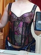 img 1 attached to Women'S Gothic Jacquard Shoulder Straps Tank Overbust Corset Bustier - Zhitunemi review by Carlos Henderson