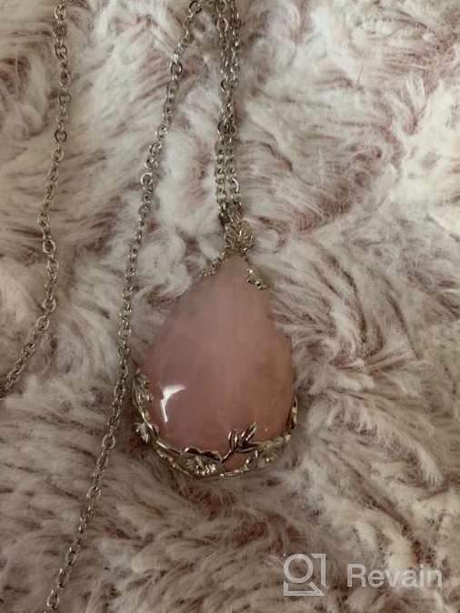 img 1 attached to Women's Healing Crystal Necklace: Natural Stone Pendant on 20" Stainless Steel/Silver Plated Chain review by Bre Ellis