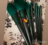 img 1 attached to Eigshow Premium Synthetic Makeup Brush Set For Foundation, Powder, Concealer, Blending, Eye Shadow And Face Kabuki - Jade Green Makeup Brush Sets With Cylinder review by James Hova