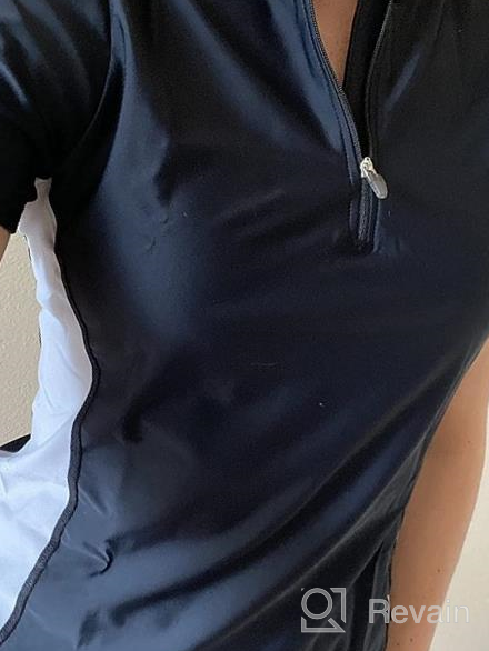 img 1 attached to Stay Safe In Style: Women'S UPF 50+ Short Sleeve Rash Guard With Hidden Zip Pocket review by Gerald Mohammed