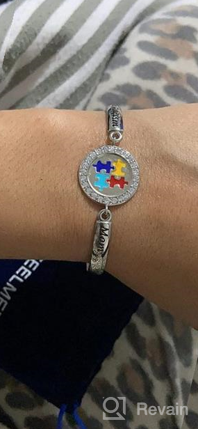 img 1 attached to FEELMEM Awareness Bracelet Autistic Mom Silver review by Jeff Keegan