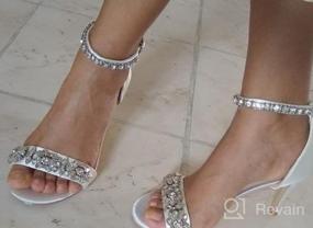 img 5 attached to Women'S Rhinestone Bow Knot Sandals - LISHAN Clear Strappy Chunky Block 4In Heels